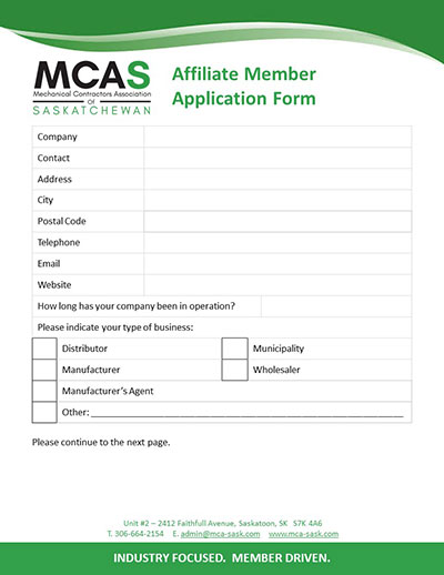 MCAS Affiliate Member Application Form